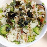 夏バテに子供も喜ぶシーチキンのさっぱり薬味丼